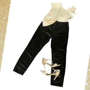 NWOT Hudson Barbara Super Skinny Black Velveteen Jeans | Size 31